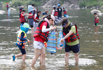 鏡湖江鮎釣り